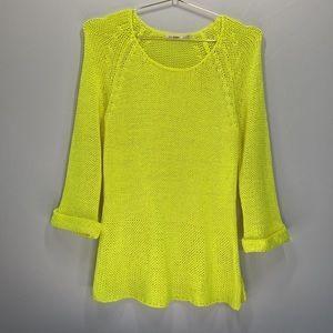 Blu Pepper | Highlighter Yellow Sweater, Size S
